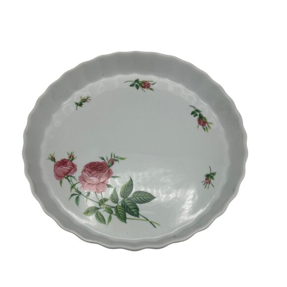 Tart Dish Quiche Chintzholm Floral Pie Dish With Roses Design Ceramic 1.5" Deep - Picture 1 of 5